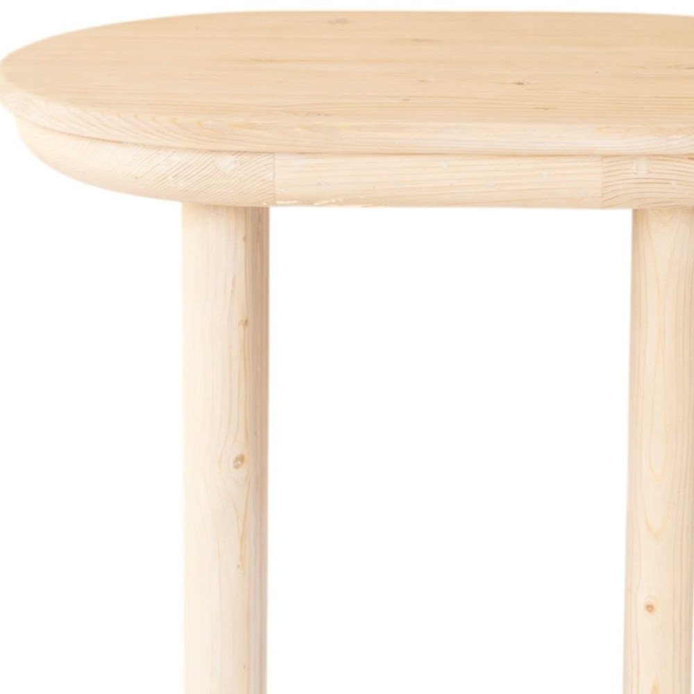 22" Natural Solid Wood Oval Sled End Table HomeRoots