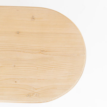 22" Natural Solid Wood Oval Sled End Table HomeRoots