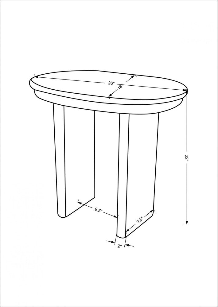 22" Natural Solid Wood Oval Sled End Table HomeRoots