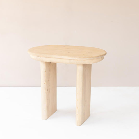 22" Natural Solid Wood Oval Sled End Table HomeRoots