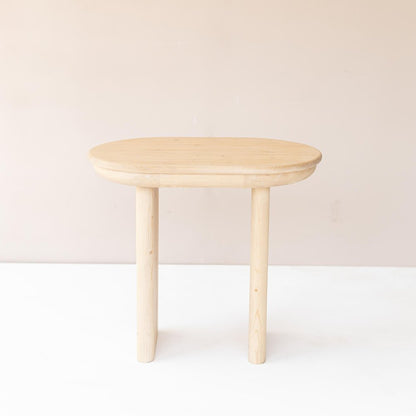 22" Natural Solid Wood Oval Sled End Table HomeRoots