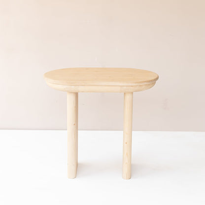 22" Natural Solid Wood Oval Sled End Table HomeRoots