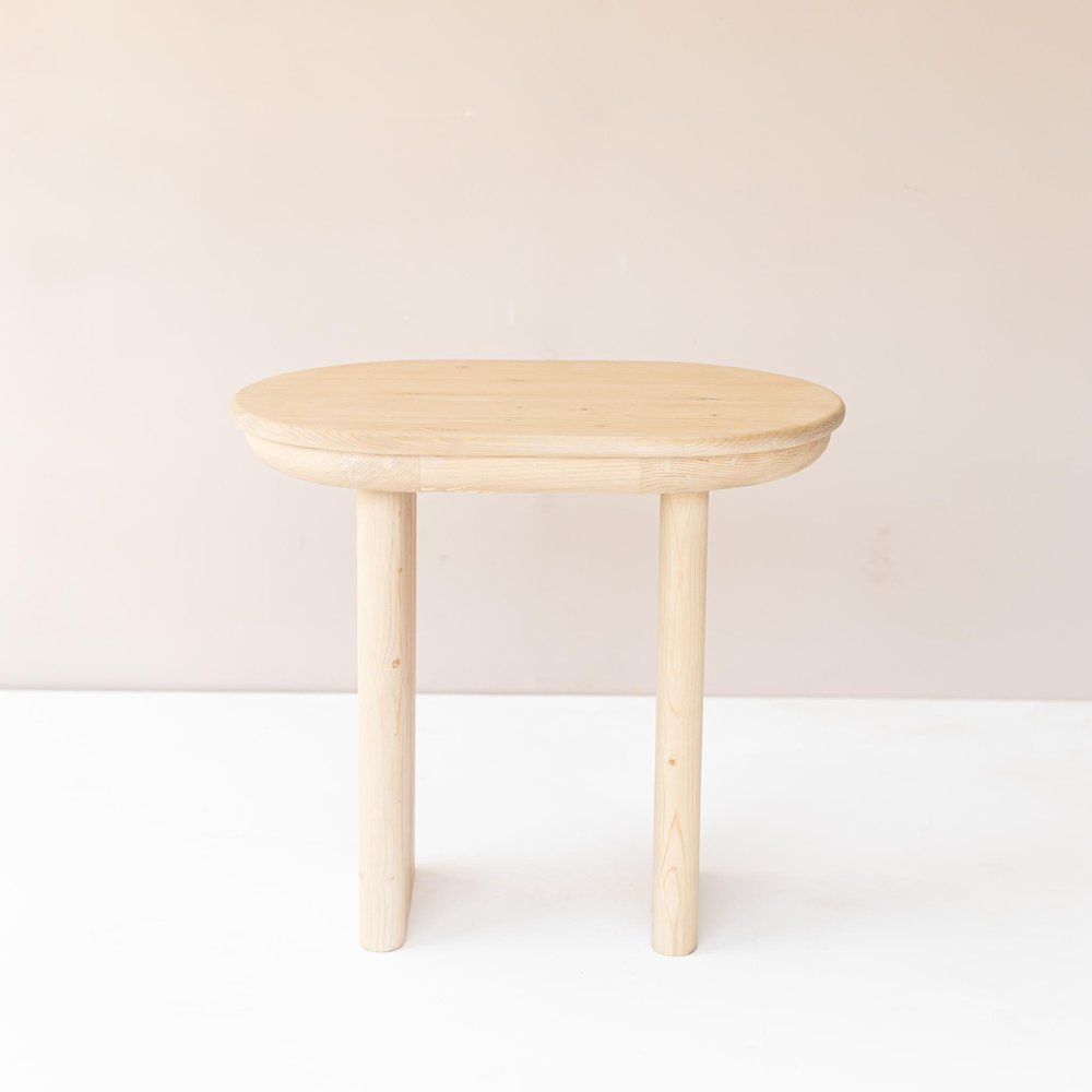 22" Natural Solid Wood Oval Sled End Table HomeRoots