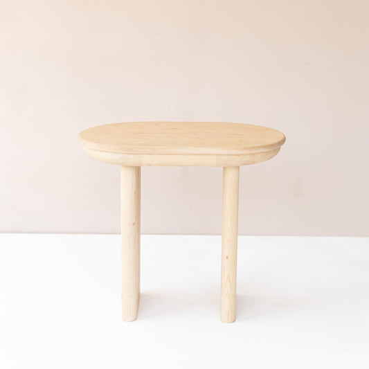 22" Natural Solid Wood Oval Sled End Table HomeRoots