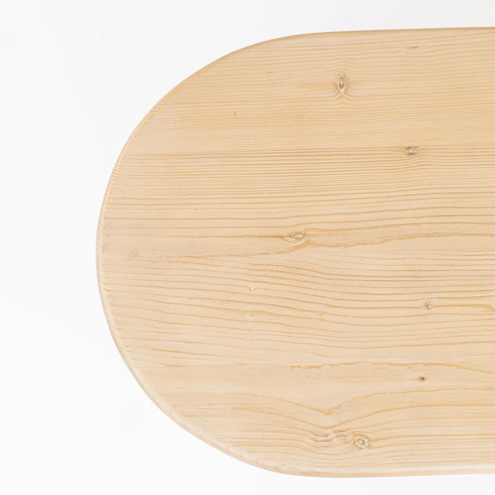 22" Natural Solid Wood Oval Sled End Table HomeRoots