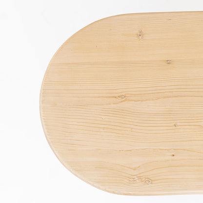 22" Natural Solid Wood Oval Sled End Table HomeRoots