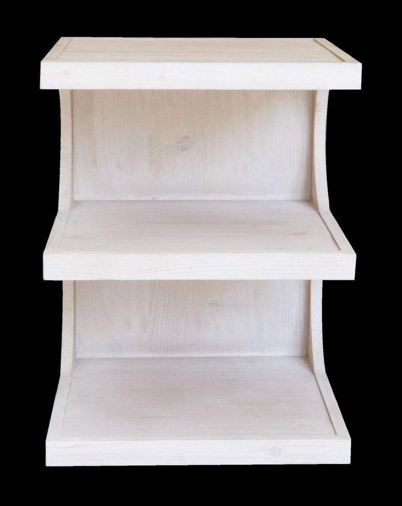 24" Natural Solid Wood End Table With Two Shelves HomeRoots