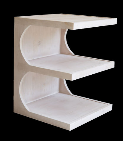 24" Natural Solid Wood End Table With Two Shelves HomeRoots