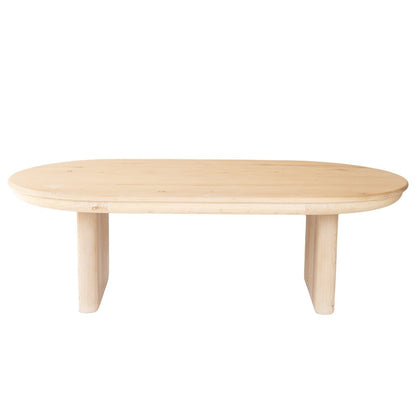 54" Natural Solid Wood Oval Solid Coffee Table HomeRoots