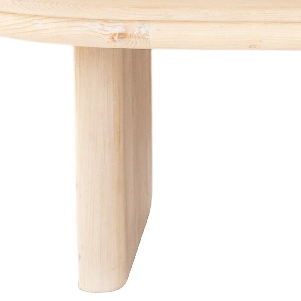 54" Natural Solid Wood Oval Solid Coffee Table HomeRoots