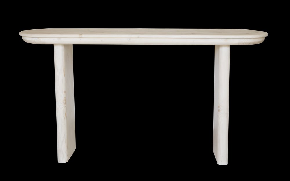 60" Natural Solid Wood Oval Console Table HomeRoots