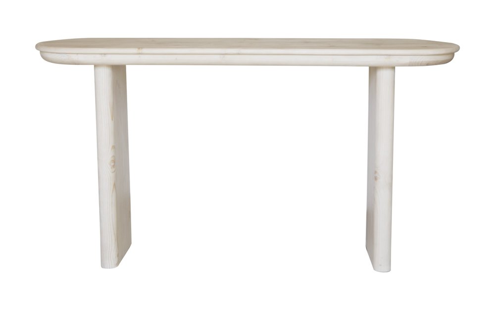 60" Natural Solid Wood Oval Console Table HomeRoots