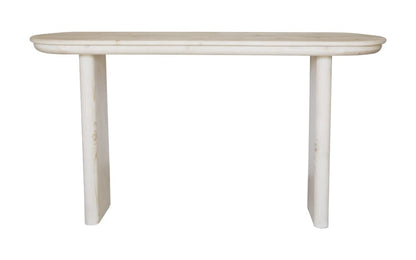 60" Natural Solid Wood Oval Console Table HomeRoots