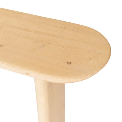 60" Natural Solid Wood Oval Console Table HomeRoots
