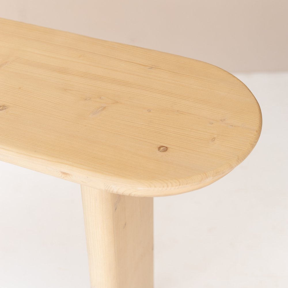 60" Natural Solid Wood Oval Console Table HomeRoots