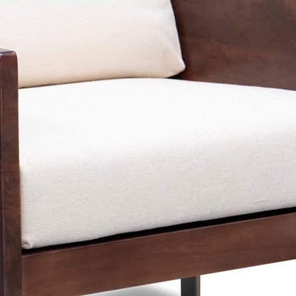 31" White Brown And Gold Top Grain Leather Arm Chair HomeRoots