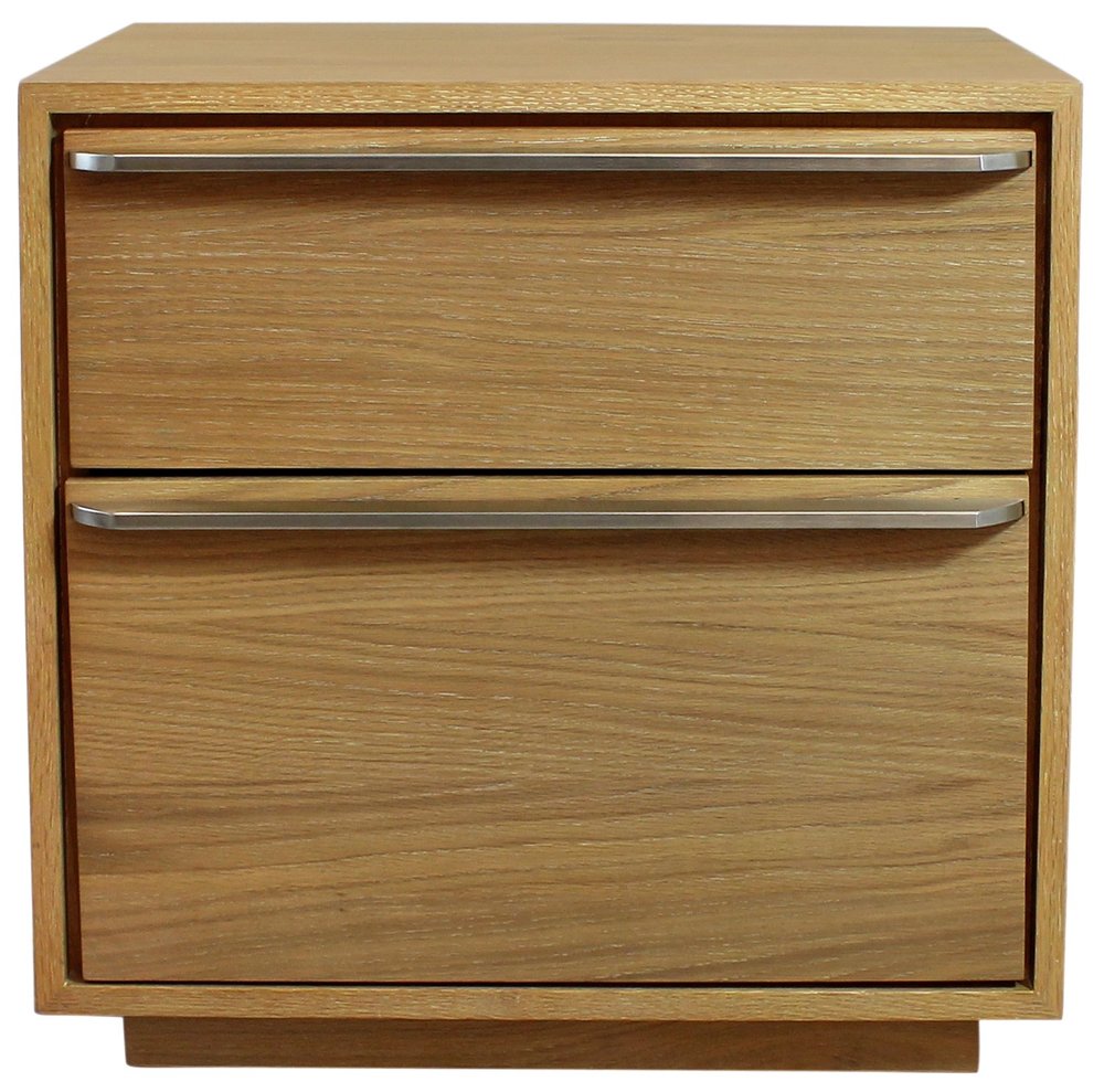 24" Natural Solid and Manufactured Wood Two Drawer Nightstand HomeRoots