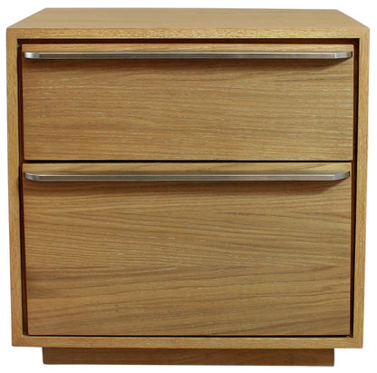 24" Natural Solid and Manufactured Wood Two Drawer Nightstand HomeRoots