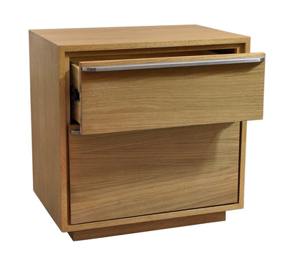 24" Natural Solid and Manufactured Wood Two Drawer Nightstand HomeRoots