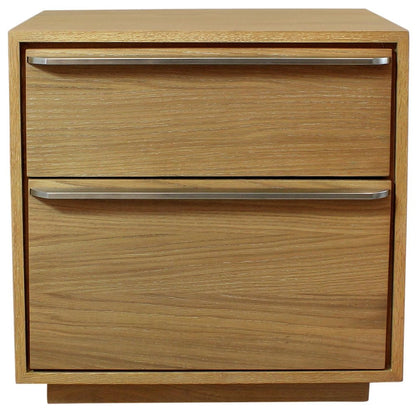 24" Natural Solid and Manufactured Wood Two Drawer Nightstand HomeRoots