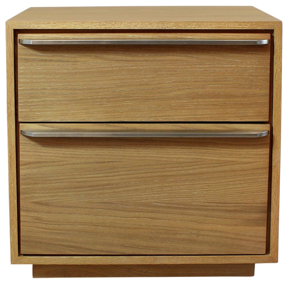 24" Natural Solid and Manufactured Wood Two Drawer Nightstand HomeRoots