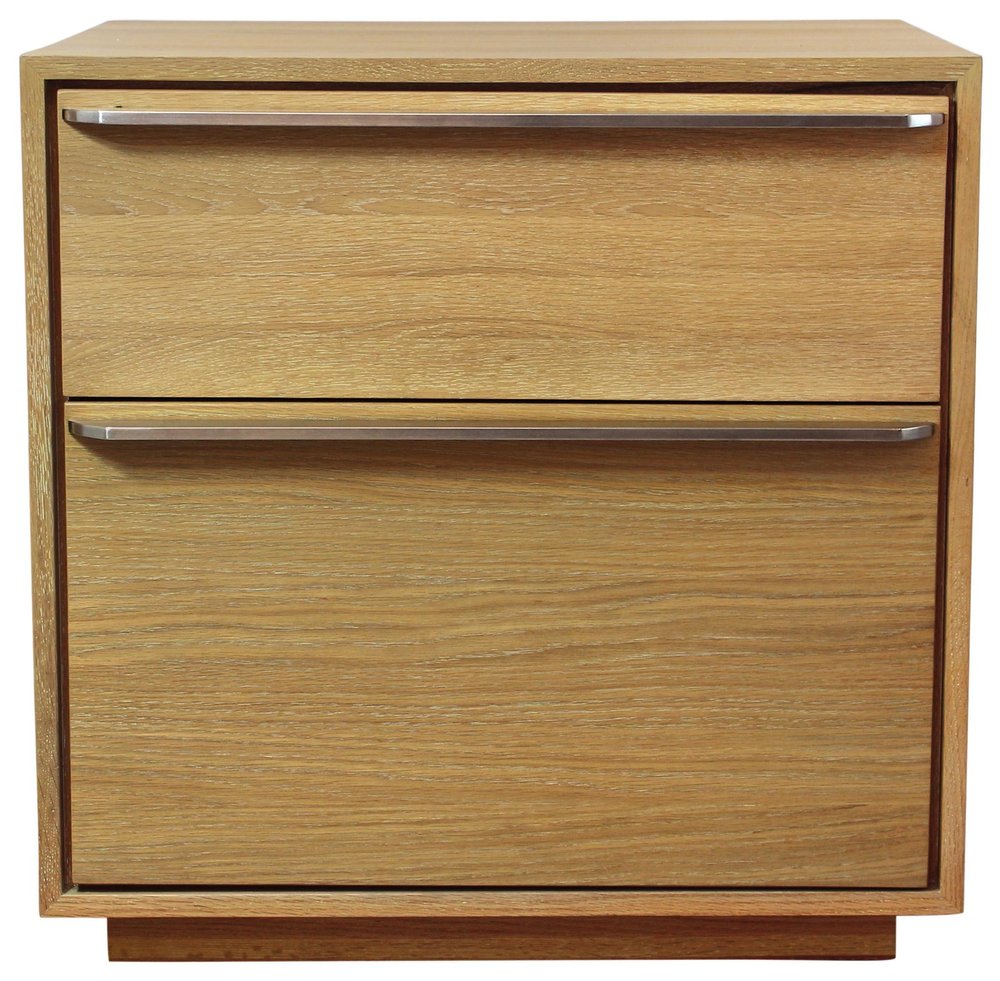 28" Natural Solid and Manufactured Wood Two Drawer Nightstand HomeRoots