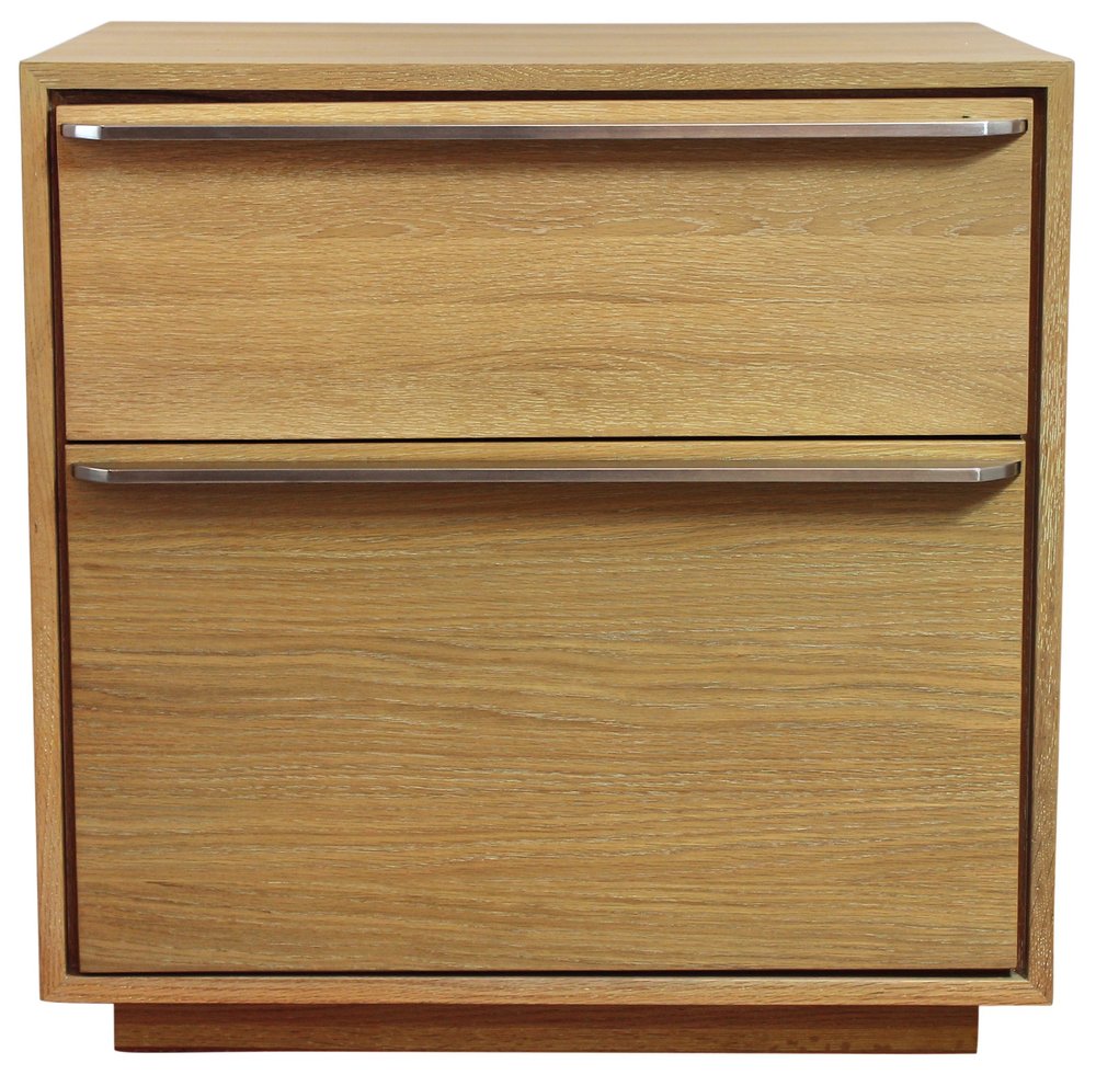 28" Natural Solid and Manufactured Wood Two Drawer Nightstand HomeRoots