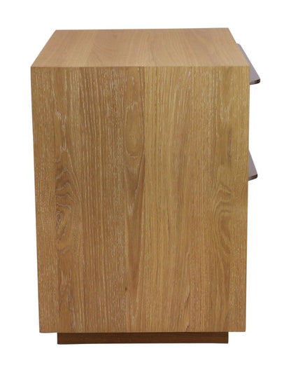 28" Natural Solid and Manufactured Wood Two Drawer Nightstand HomeRoots
