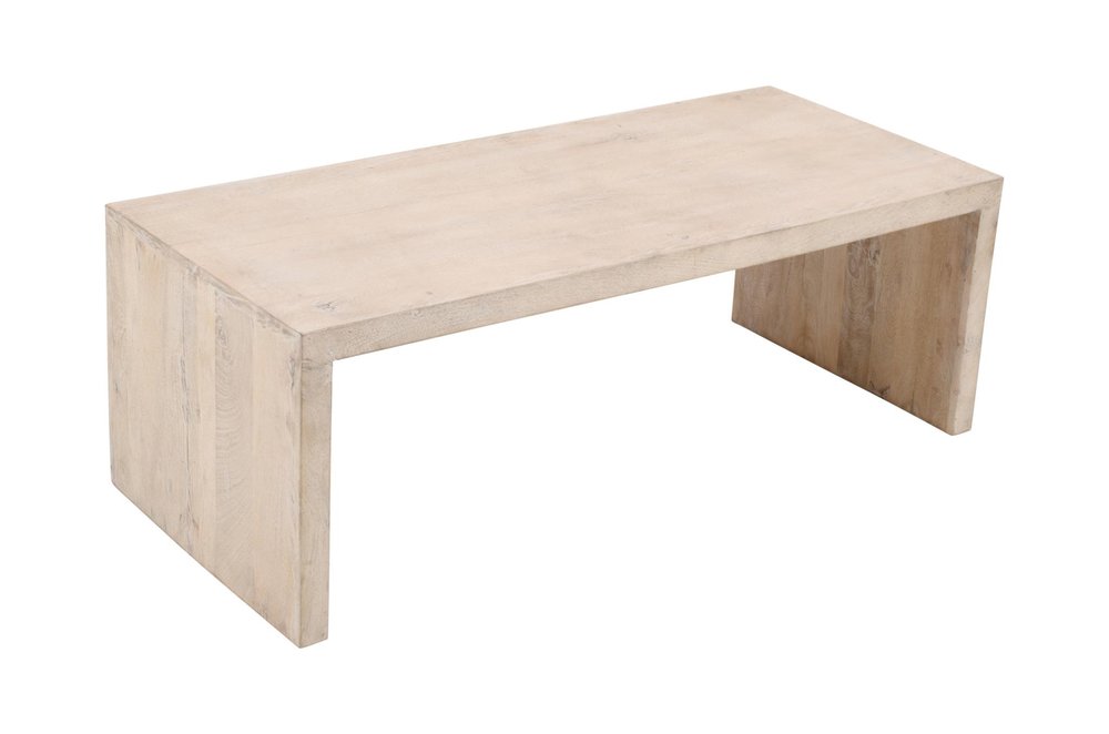 Three Piece Natural Solid Wood Distressed Sled Coffee And End Tables Set HomeRoots