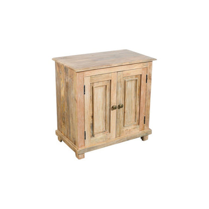 28" Distressed Natural Solid Wood Nightstand With Storage HomeRoots