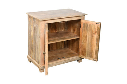 28" Distressed Natural Solid Wood Nightstand With Storage HomeRoots
