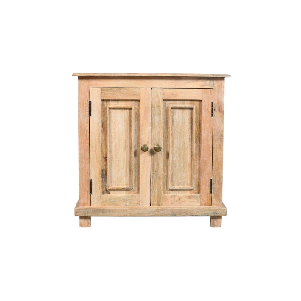 28" Distressed Natural Solid Wood Nightstand With Storage HomeRoots