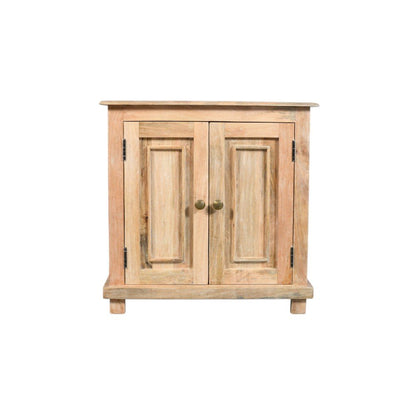 28" Distressed Natural Solid Wood Nightstand With Storage HomeRoots