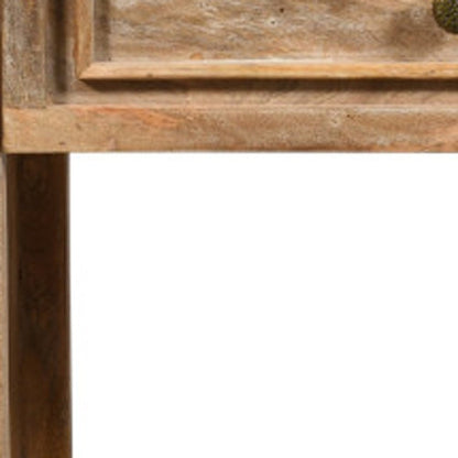 28" Distressed Natural One Drawer Solid Wood Nightstand HomeRoots