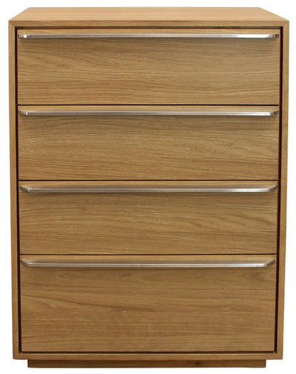 32" Natural Solid Wood Four Drawer Dresser HomeRoots