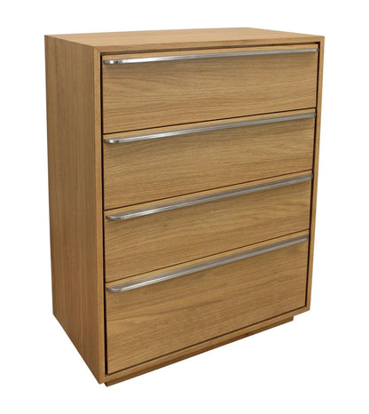 32" Natural Solid Wood Four Drawer Dresser HomeRoots
