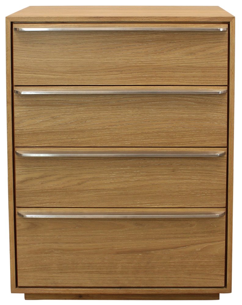 32" Natural Solid Wood Four Drawer Dresser HomeRoots