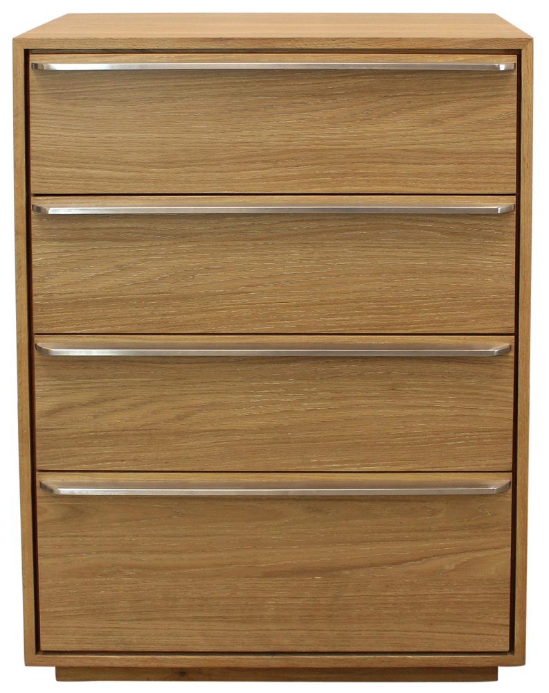 32" Natural Solid Wood Four Drawer Dresser HomeRoots