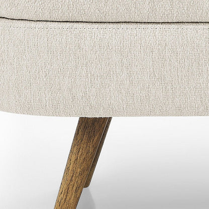 44" Beige and Brown Linen Upholstered Storage Bench with Flip Top HomeRoots
