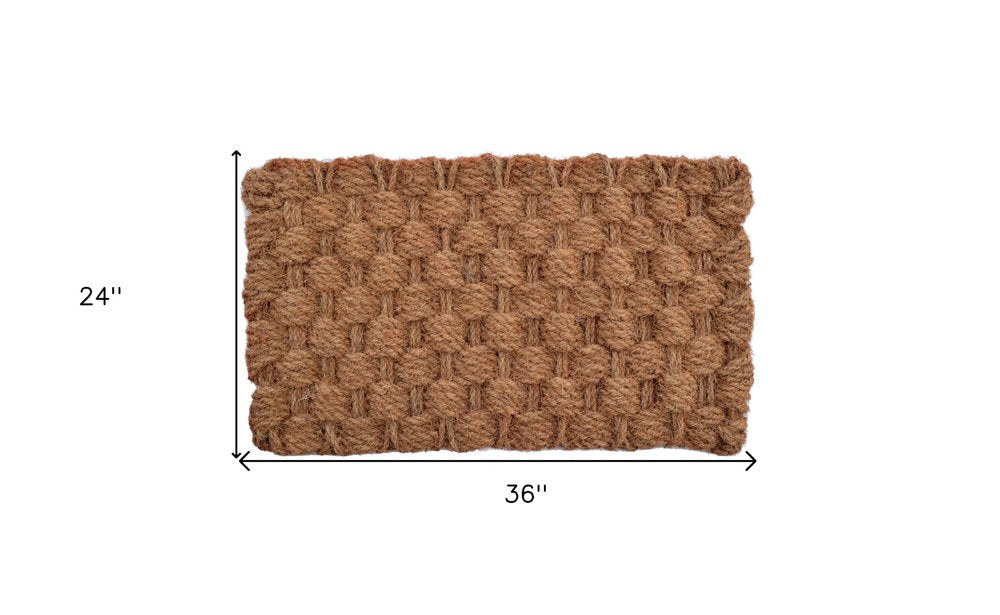 24" X 36" Brown Coir Weave Outdoor Door Mat HomeRoots
