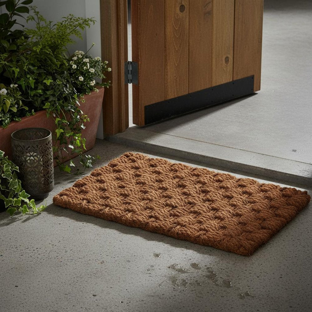 24" X 36" Brown Coir Weave Outdoor Door Mat HomeRoots