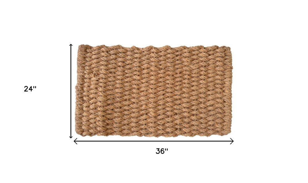 24" X 36" Brown Coir Weave Outdoor Door Mat HomeRoots