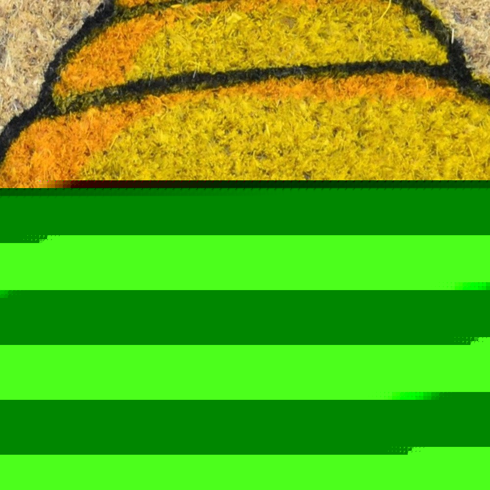 18" X 30" Beige and Orange Coir Bees Outdoor Spring Door Mat HomeRoots