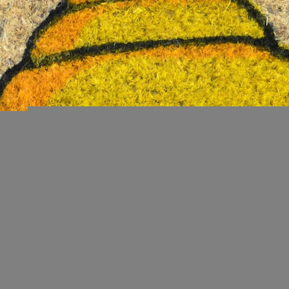 18" X 30" Beige and Orange Coir Bees Outdoor Spring Door Mat HomeRoots