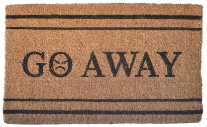 18" X 30" Brown and Black Coir Go Away Outdoor Door Mat HomeRoots