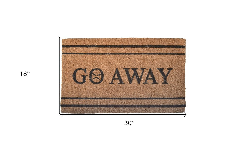 18" X 30" Brown and Black Coir Go Away Outdoor Door Mat HomeRoots