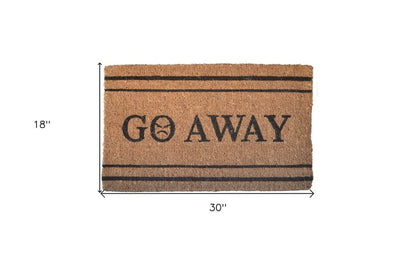 18" X 30" Brown and Black Coir Go Away Outdoor Door Mat HomeRoots