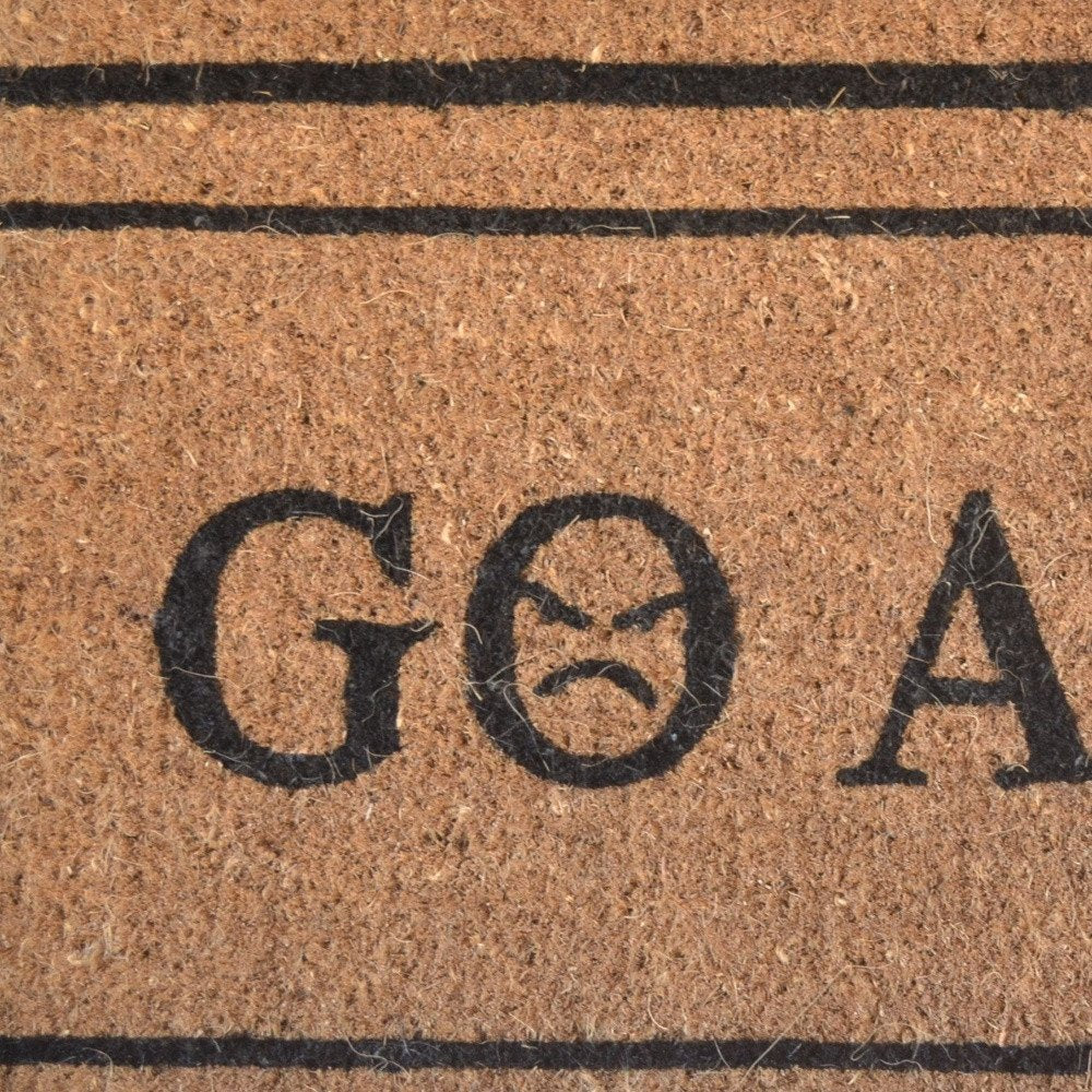 18" X 30" Brown and Black Coir Go Away Outdoor Door Mat HomeRoots
