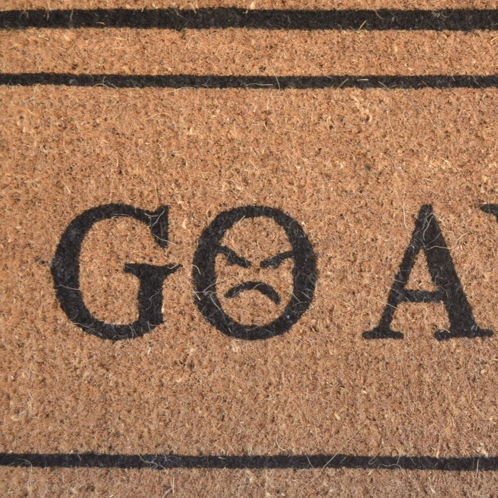 18" X 30" Brown and Black Coir Go Away Outdoor Door Mat HomeRoots