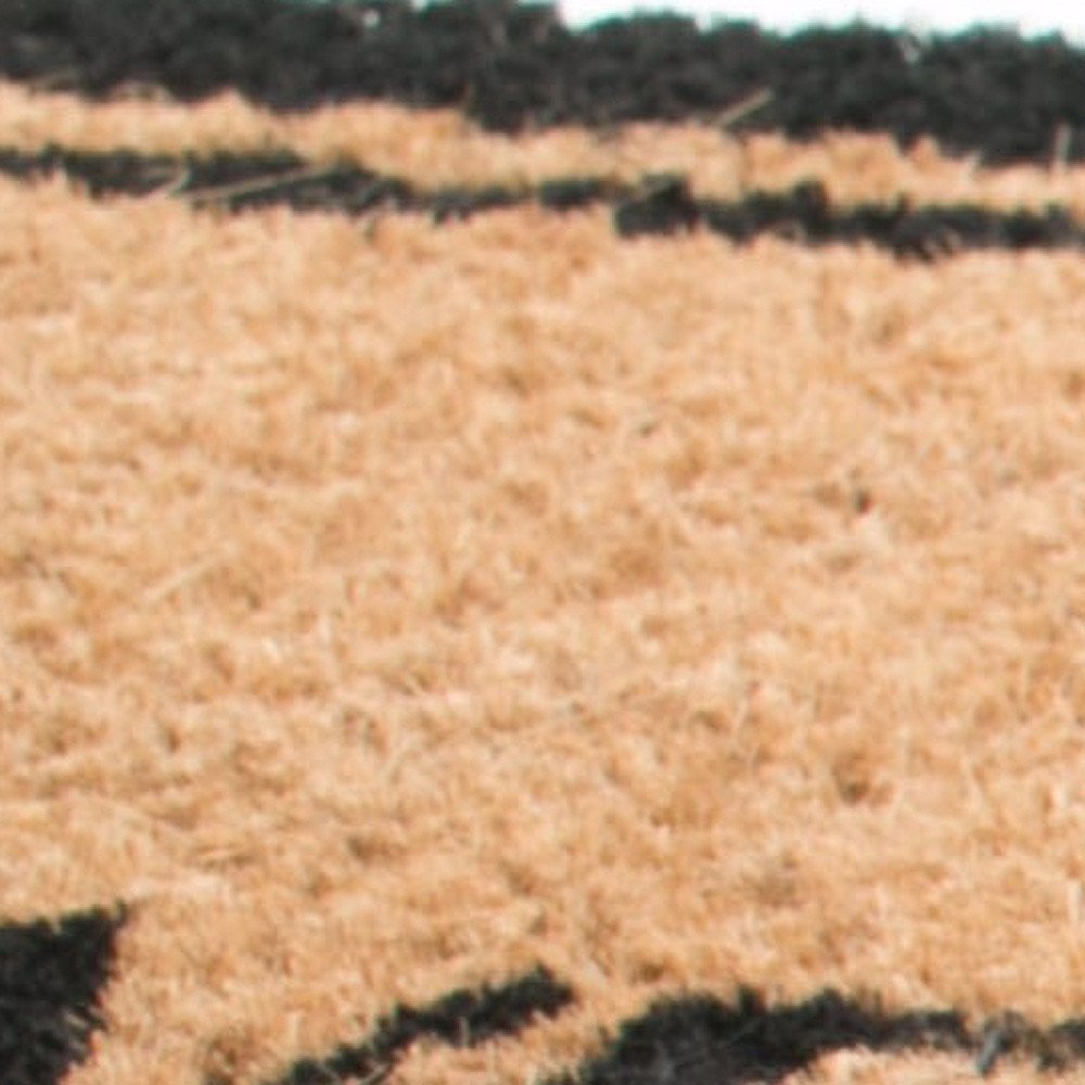 18" X 30" Brown and Black Coir Bienvenidos Outdoor Door Mat HomeRoots